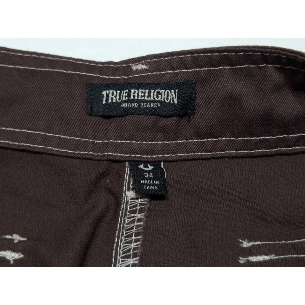 TRUE RELIGION Cargo Pants Mens 34 x 31 Brown NWT 108335